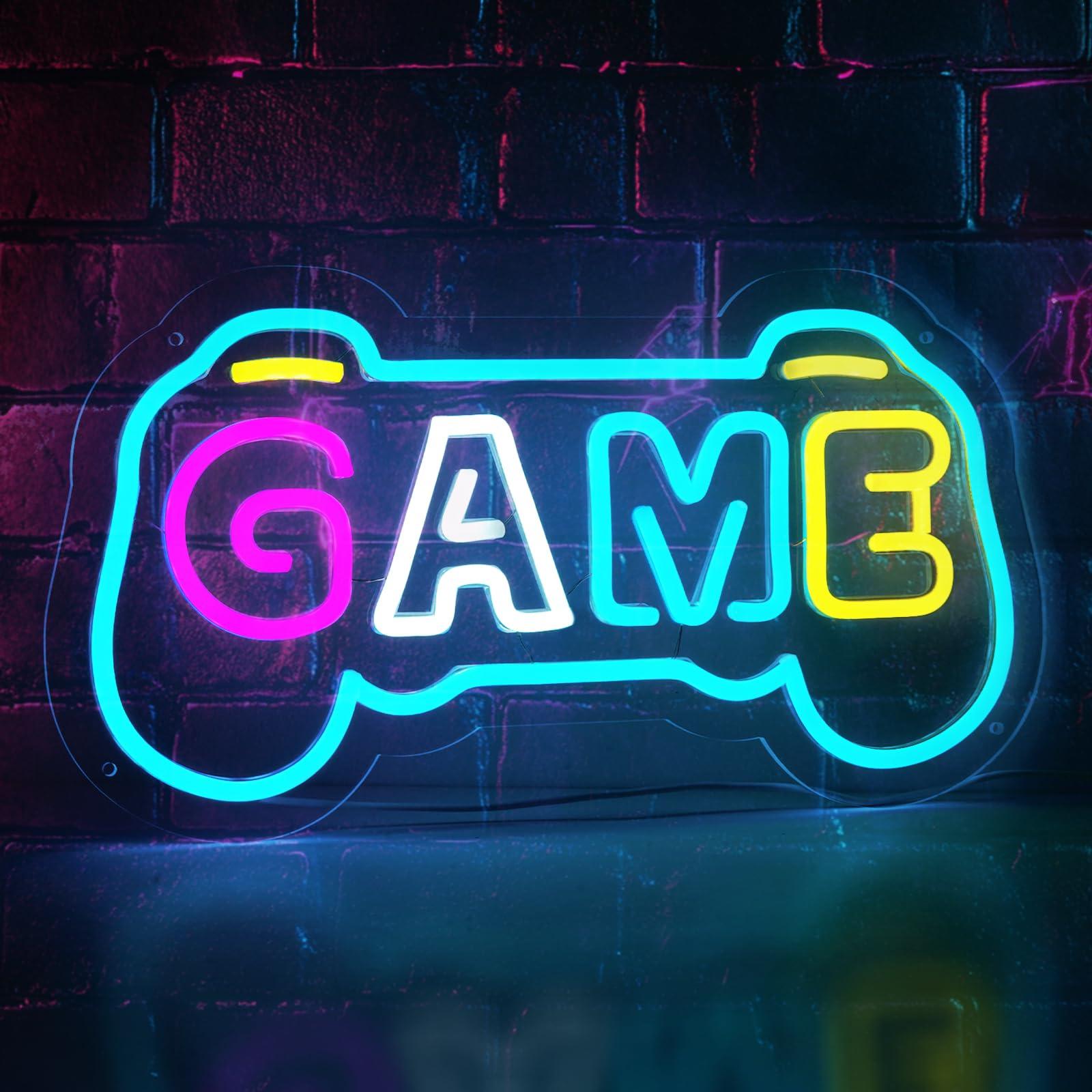 Gaming Accessories Boys - Letreiro Neon para Decoração de Quarto