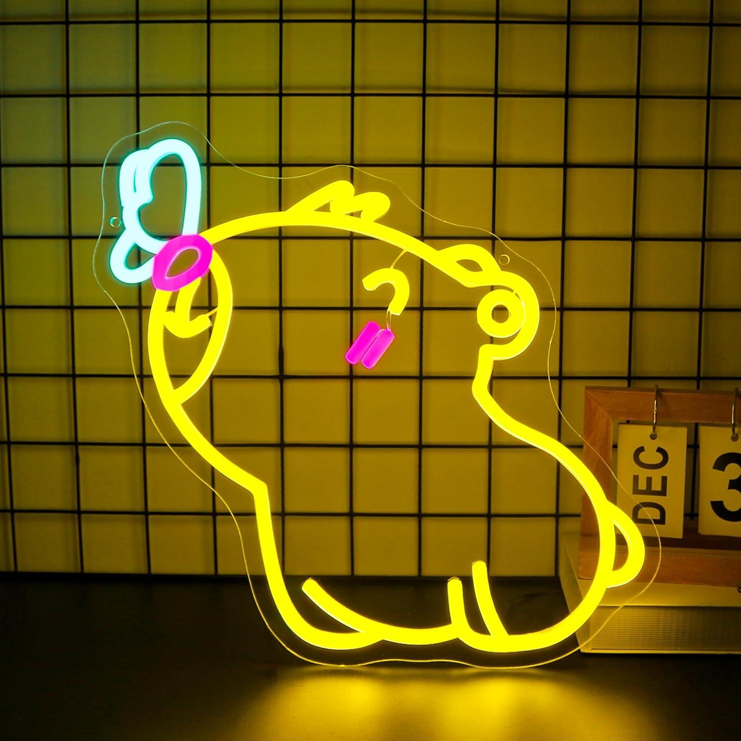 Gaming Accessories Shop - Letreiro Neon Capivara USB com LED