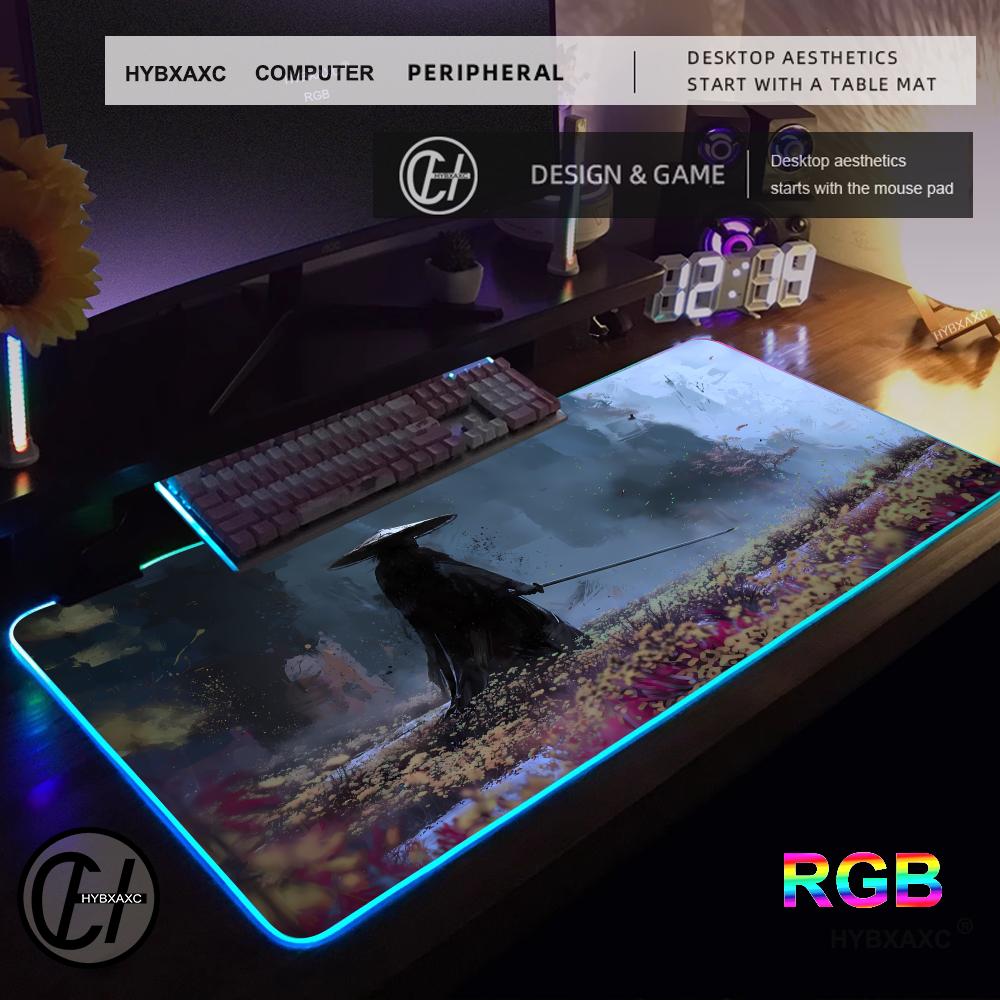Gaming Accessories Companies - Mouse Pad Gamer RGB Samurai Warrior,