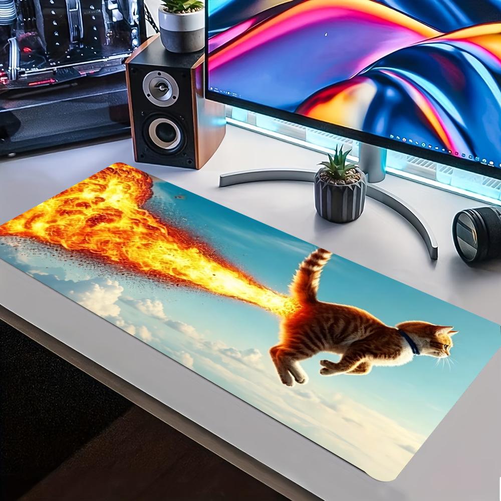 Gaming Accessories For Free Fire - Mouse Pad Gamer Estendido Rocket Cat,