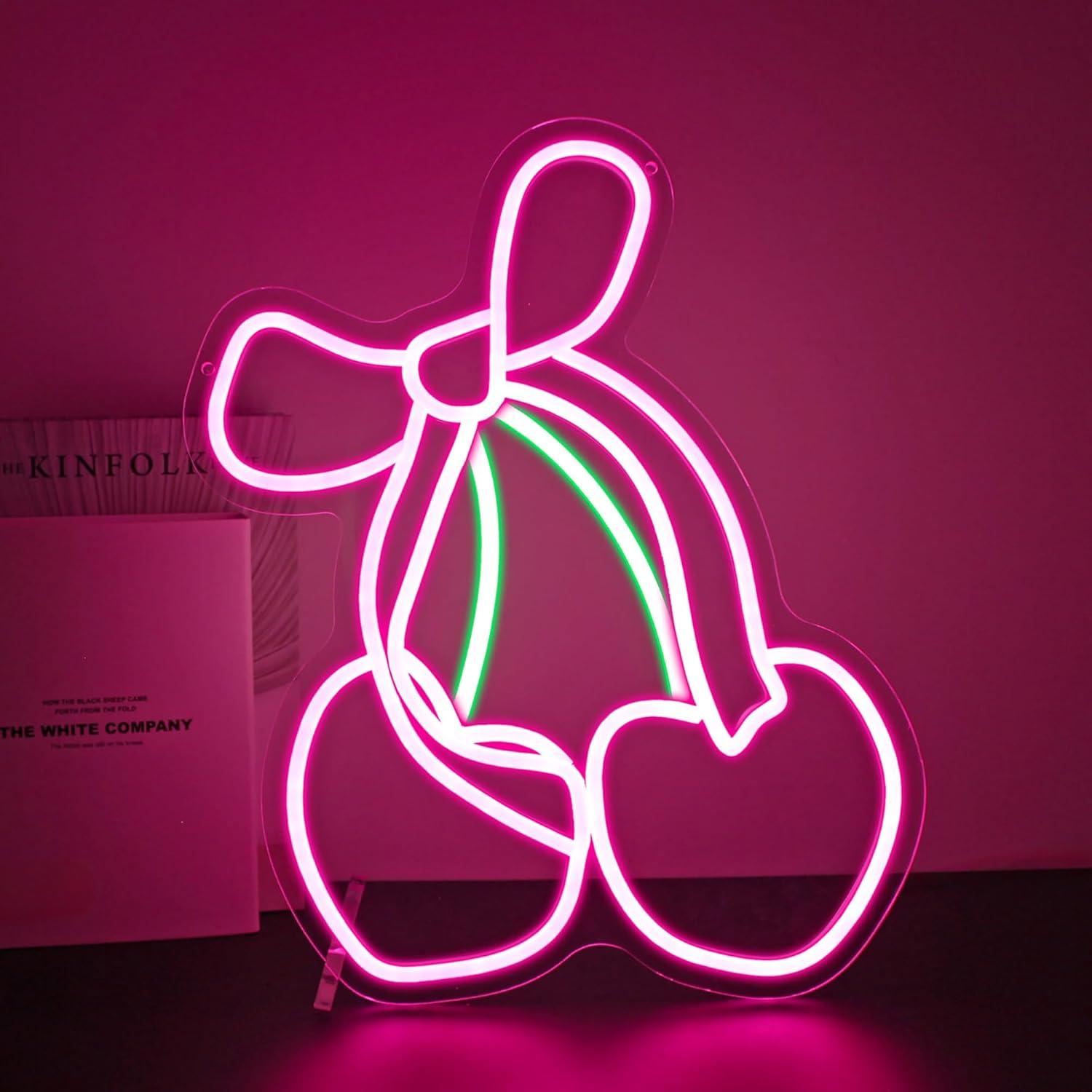 Letreiro Neon Cherry Bow com L - Gaming Accessories Shop avaliação e preço