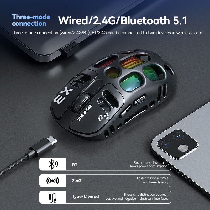 Mouse Gamer T-WOLF X3 Tri-mode - Gaming Accessories To Sell avaliação e preço