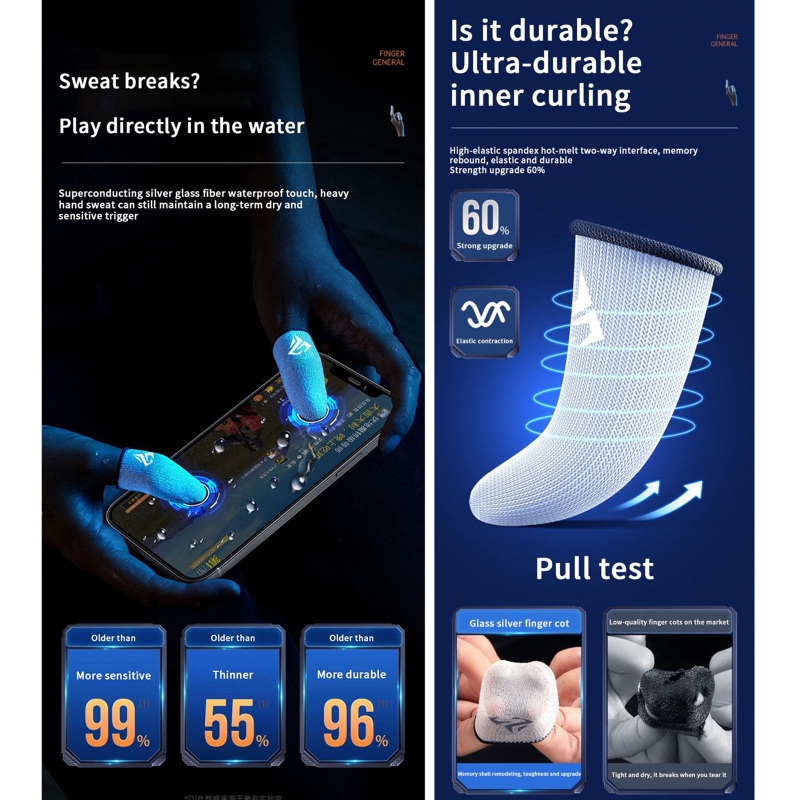 1 par gamer dedo mangas sweatp - Gaming Accessories Mobile avaliação e preço