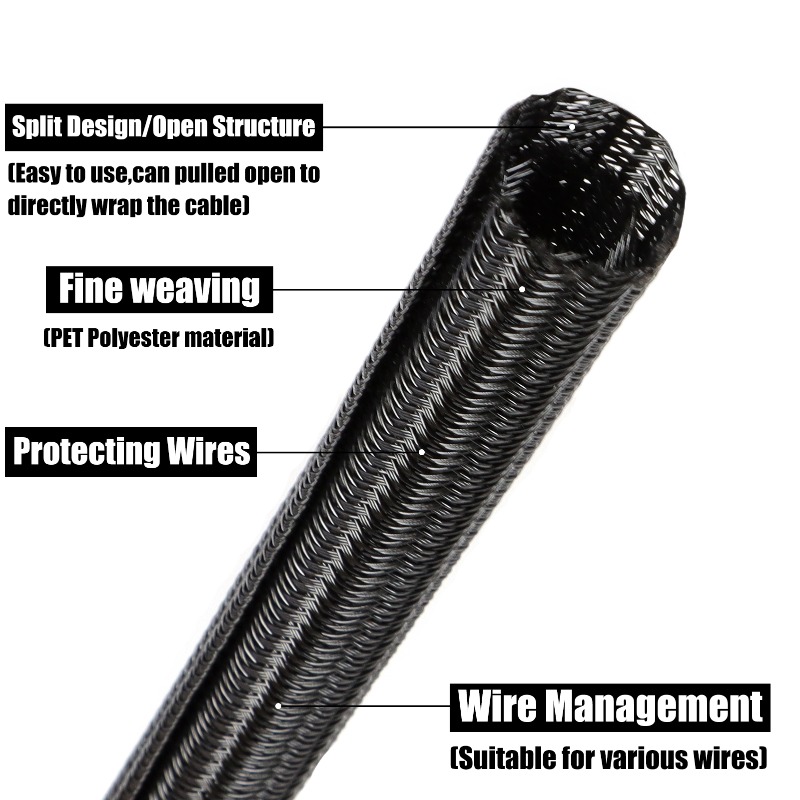 Mangueira Trançada PET Preta 3 - Cable Sleeve Braided avaliação e preço