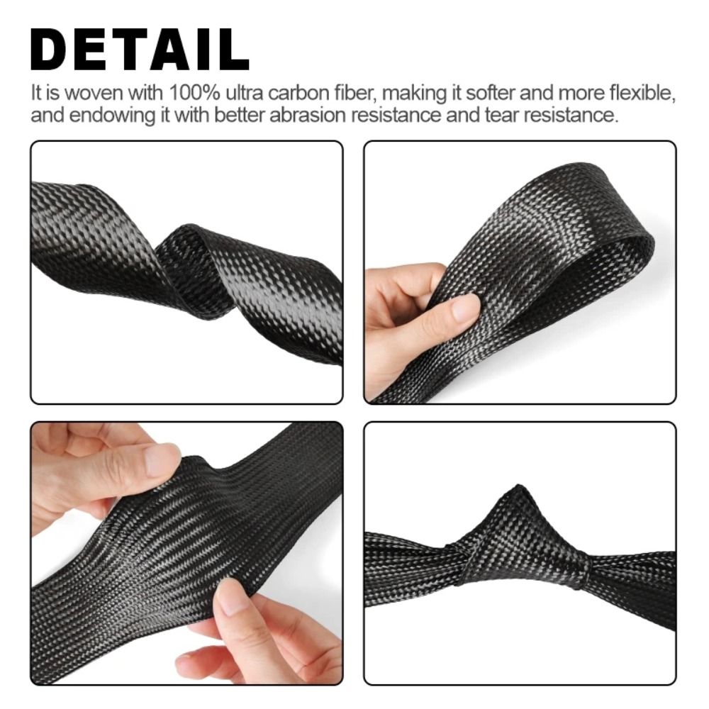 Manga de Fibra de Carbono 1M p - Cable Sleeve Braided avaliação e preço