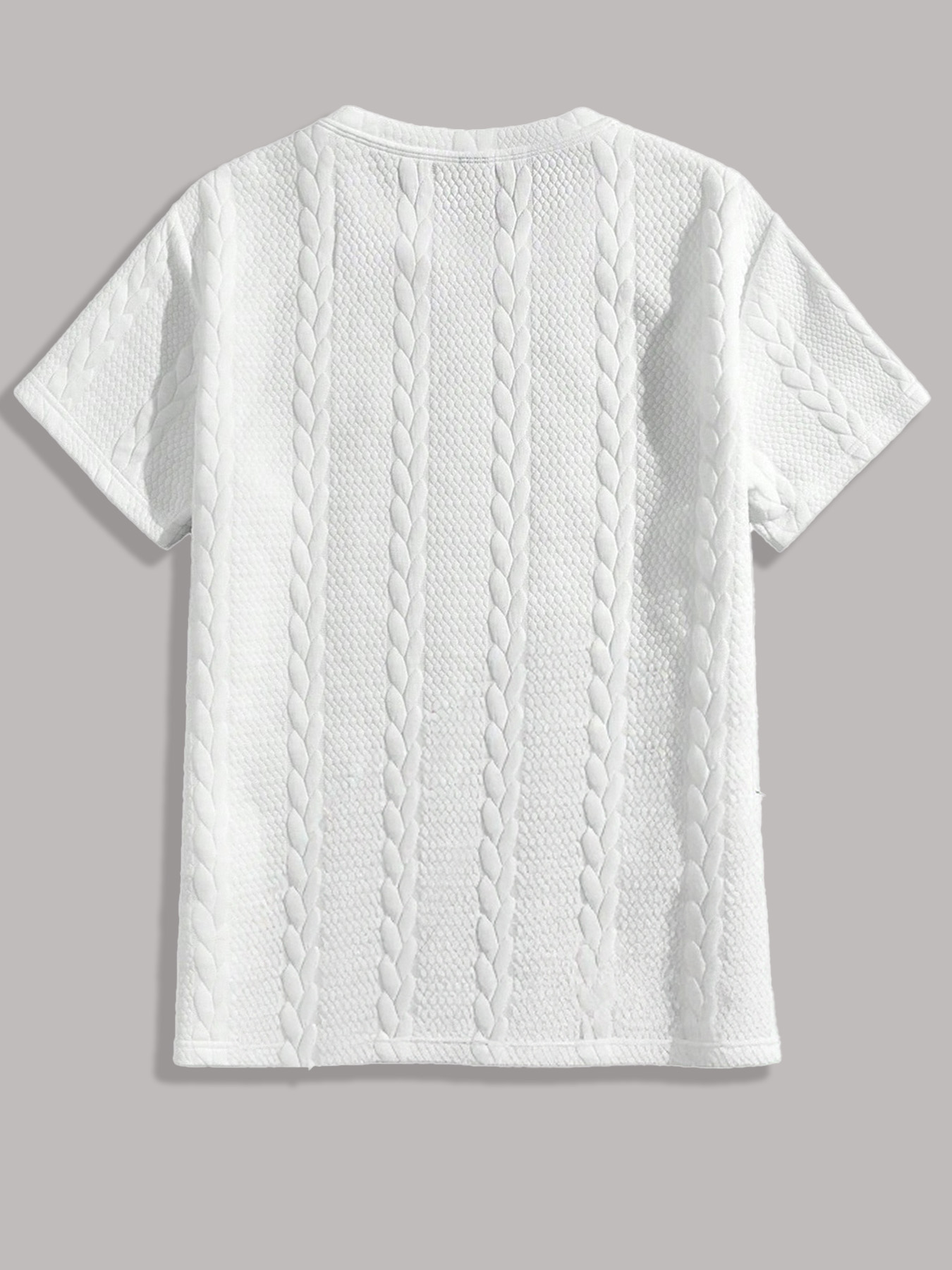 Men's Cable Knit Textured T‑Sh - Cable Sleeve Braided avaliação e preço